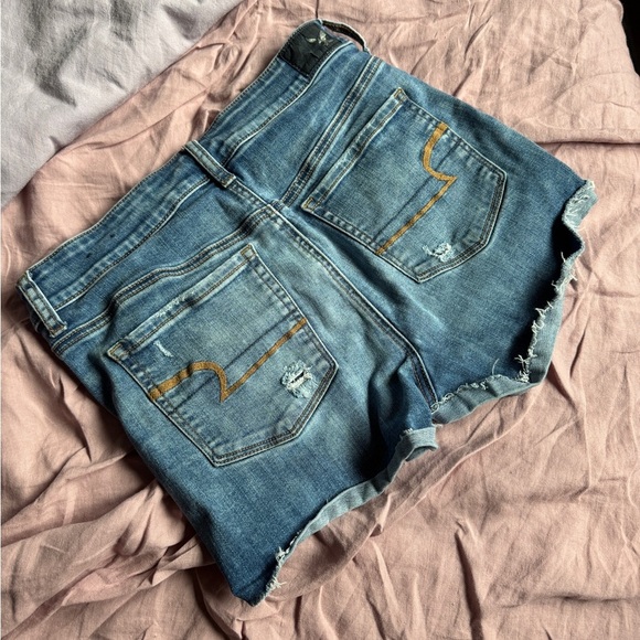 4/$25 High rise shorties American Eagle Blue  Shorts sz 10 - Picture 4 of 4